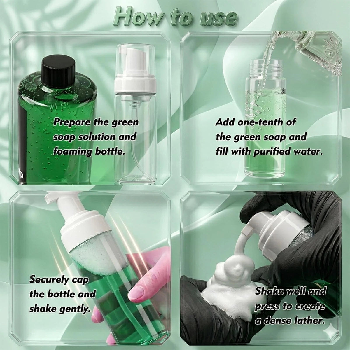 Rayyl Green Soap Tattoo 16.9OZ Ultra Concentrated & 7OZ Foam Multicolor