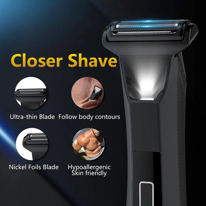 Bomic Manscape 3-in-1 Body Trimmer for Men, Groin, Pubic & Ball Hair Black