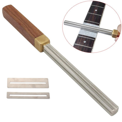 4-Gauge Slot Guitar Fret Crowning File Tool With 2 Neck Protection Sheets A