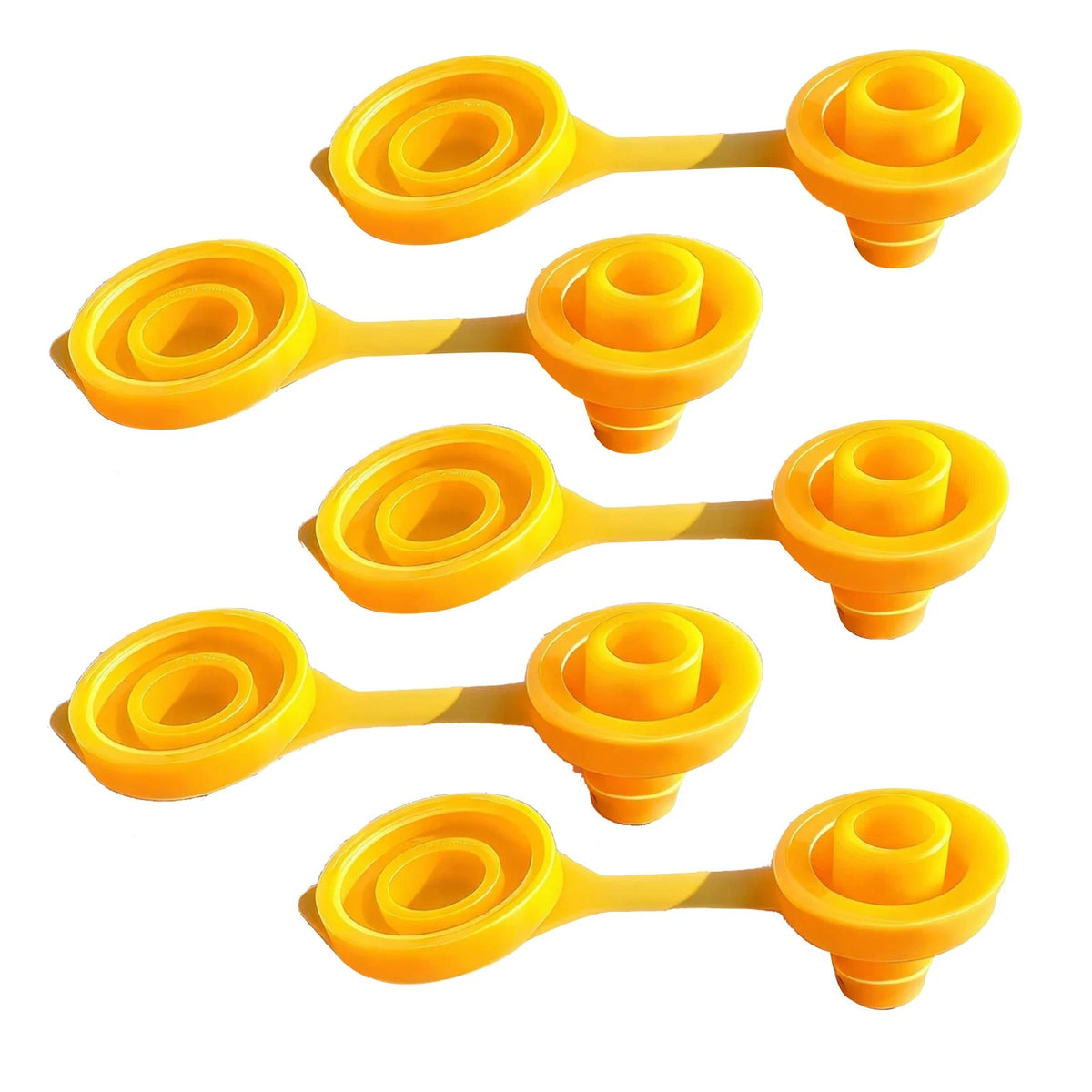5PCS Fuel Gas Can Vent Cap Set Yellow Plastic For Garage Workshop Canisters