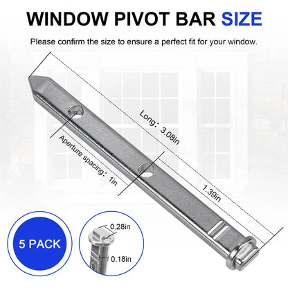 900-21355-XCP5 Zinc Die Cast Window Replacement Pivot Bar 85 Series Sliver