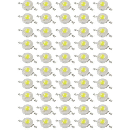 50Pcs 180 Degree 1W High Power LED SMD Different Colors Chip Lamp Beads COB