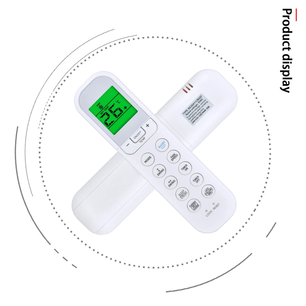 RG36A11/BGEF Remote Control For Midea BGH Air Conditioner With backlight