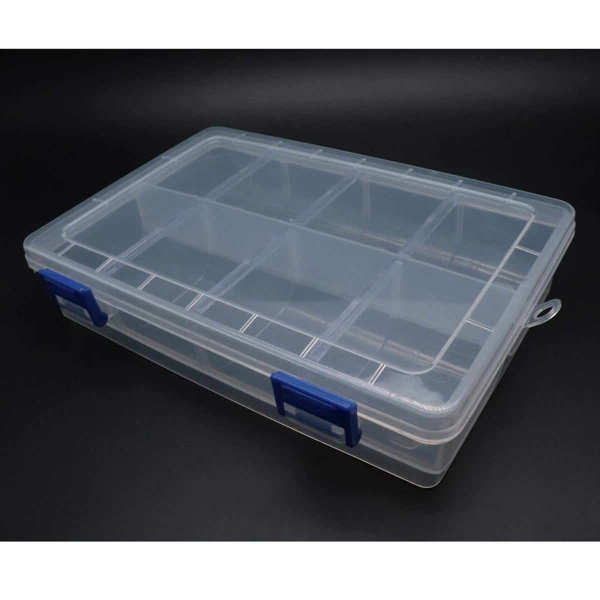 Xiaoyztan Clear Plastic Organizer, 8 Grids with Adjustable Dividers,