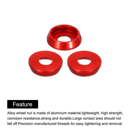 MECCANIXITY M3 Cone Cup Countersunk Washers,Hole Dia 3mm/0.12" M3, Red