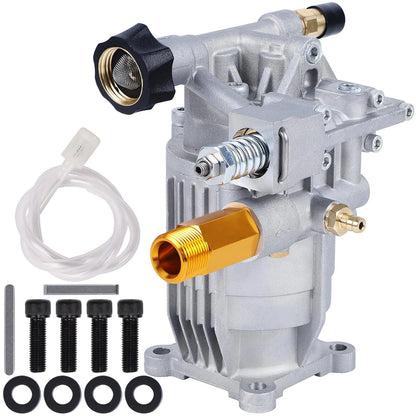 Biswing Pressure Washer Pump, 3/4" Shaft Horizontal Axial Plunger, Silver