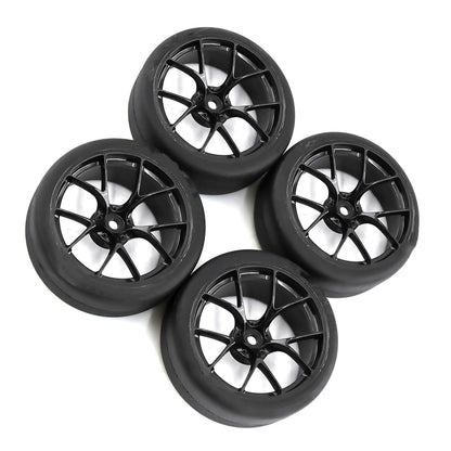 4* Upgrade  65mm 1/10 RC Car Tires & Wheels Rims 12mm Hex Hub For Tamiya TT01.