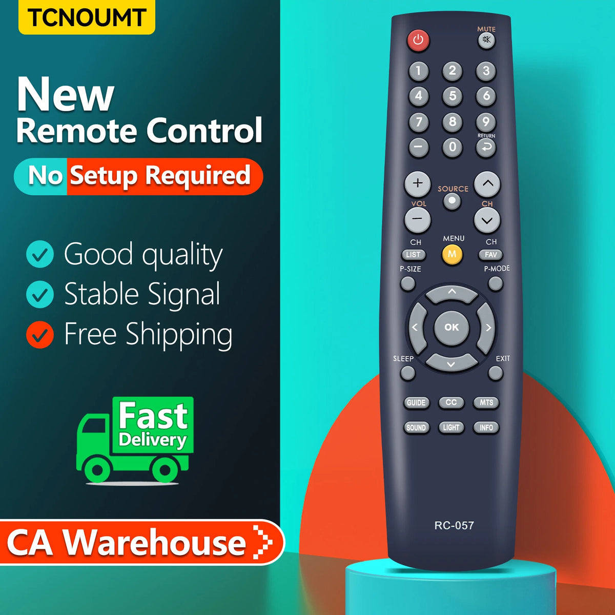 RC-057 Remote Control For Coby TV TFTV1925 TFTV2225 LEDTV1935 TFTV2425