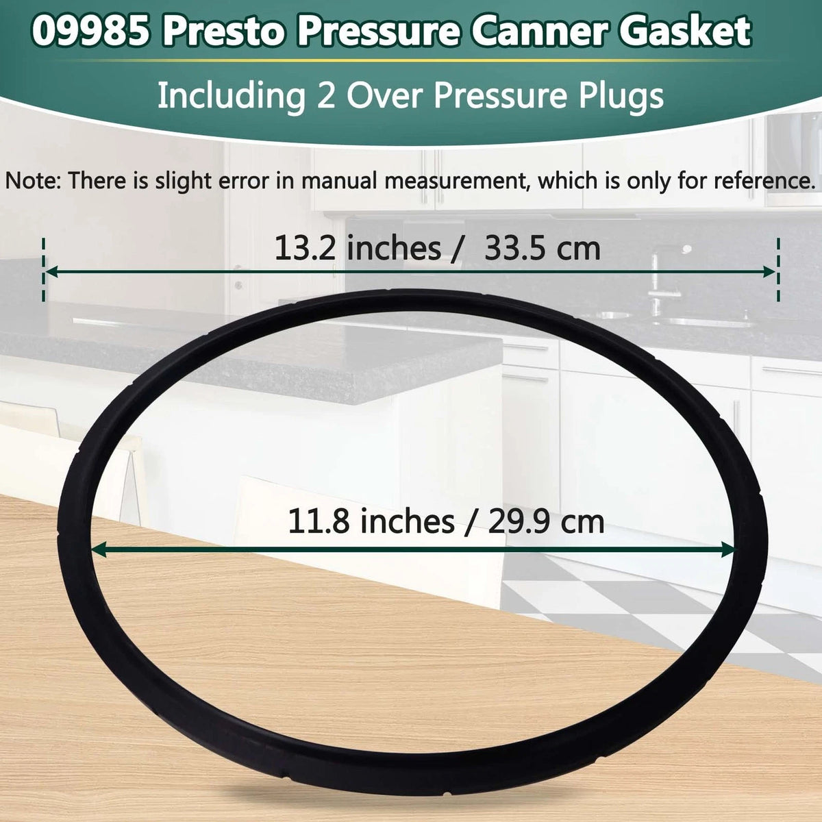 2Pack 09985 for presto Pressure Canner Sealing Ring Gasket 23 quart, Black