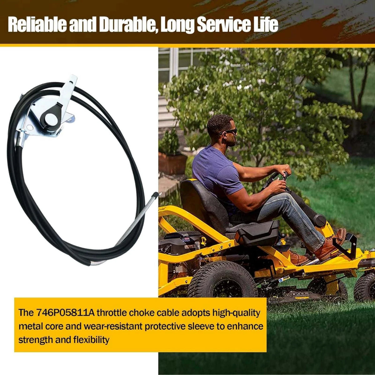 Mower Throttle Choke Cable 746P05811A For Cub Cadet Ultima Series