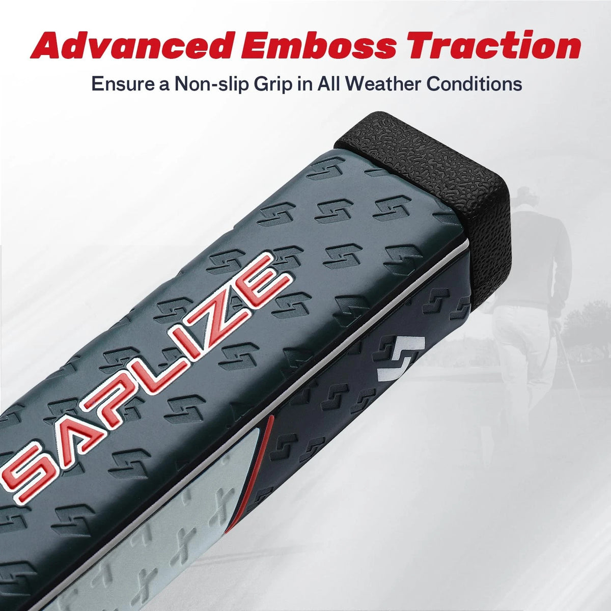 SAPLIZE Innovative Midsize/Standard Golf Putter Grip, Lightweight Red
