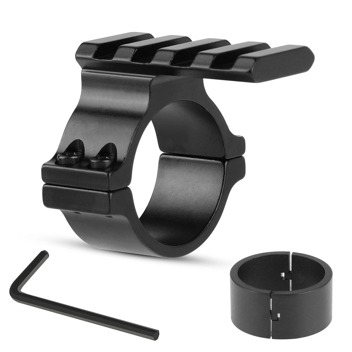 FENTUK 1"/25.4mm & 30mm Rifle Scope Ring Adaptor with Rail - Tactical Black