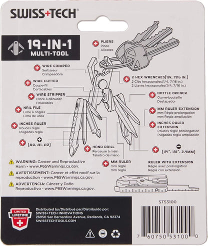 SWISS+TECH ST53100 Stainless Steel 19-in-1 Key single pack,