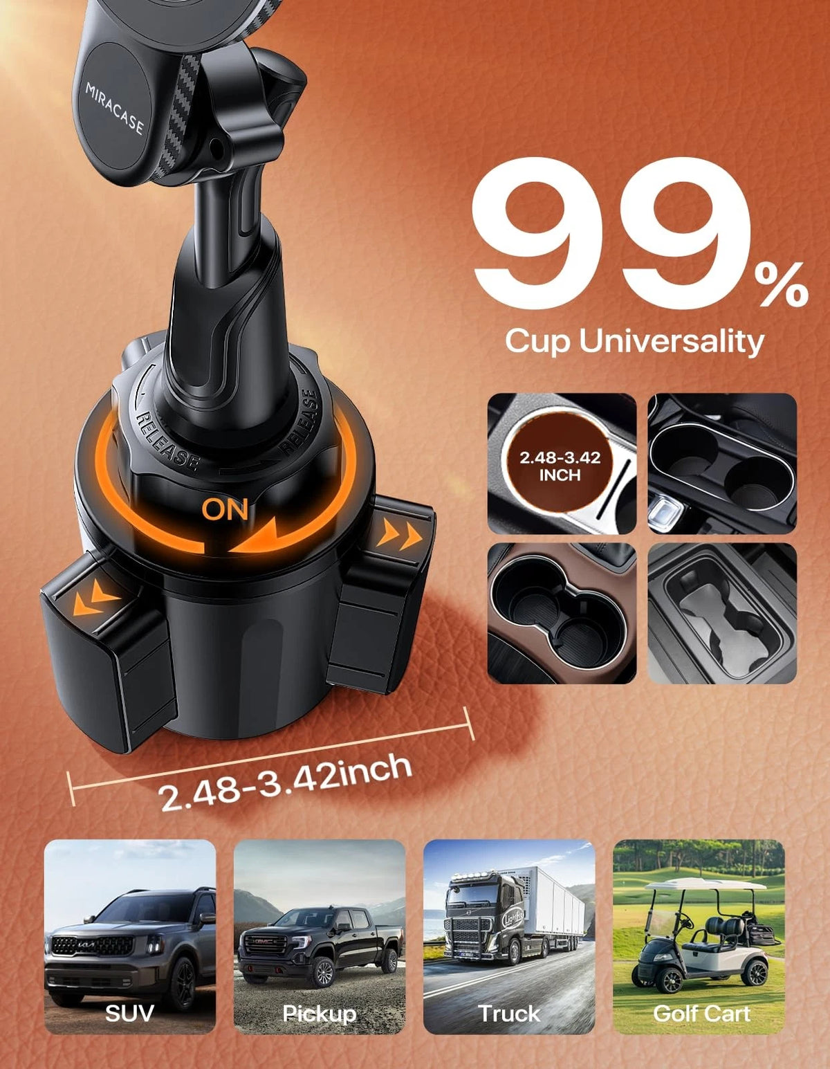 Miracase for MagSafe Car Mount, [Strong Magnetic] 2026 Hands Free Magnetic