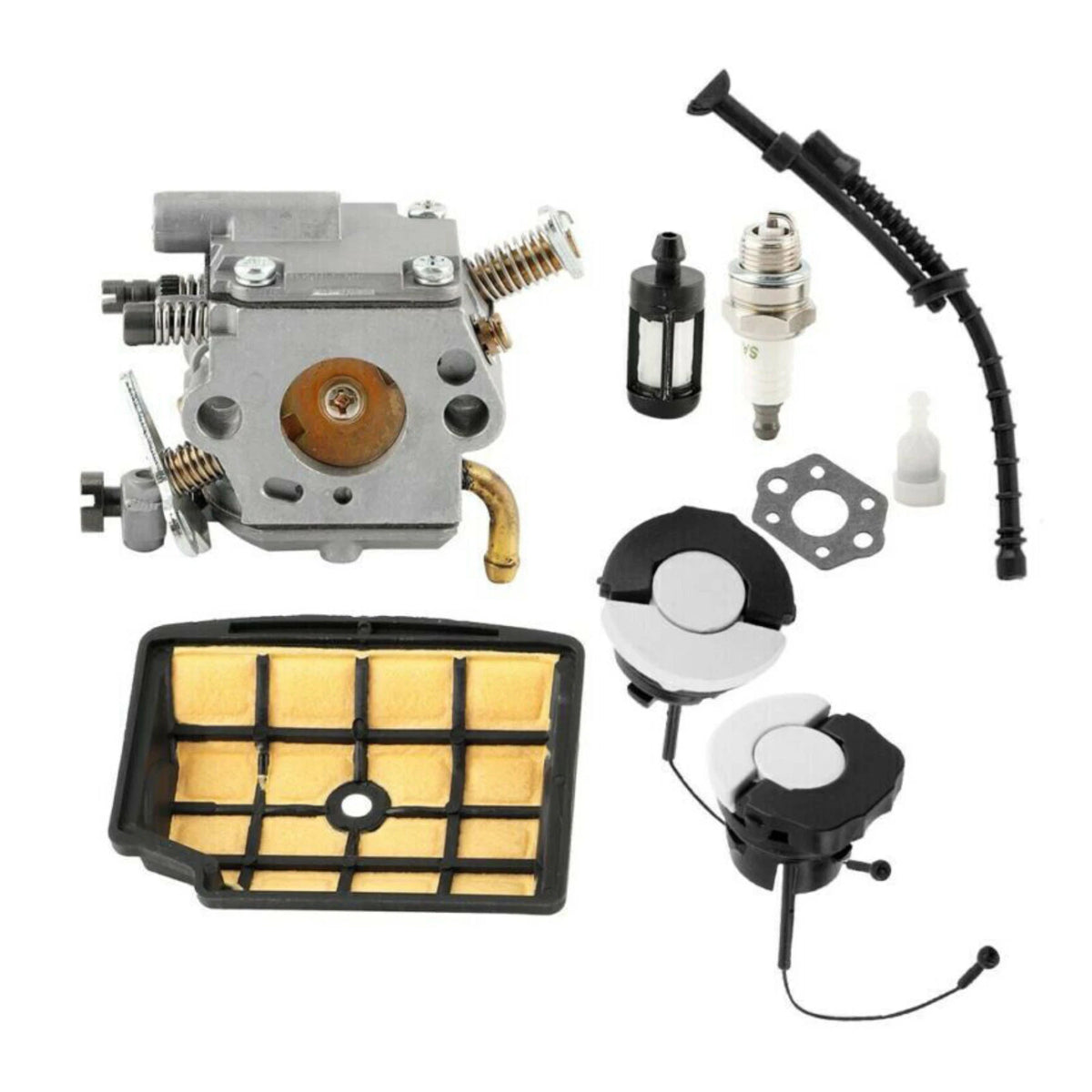 Gasket Spark Plug Fuel Cap Carburetor Carb Kit For Stihl MS200 MS200T Chainsaw
