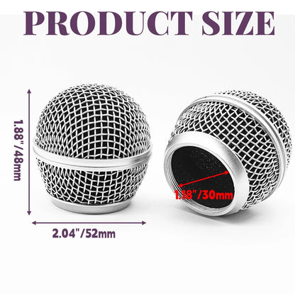 Cionyce 4 Pack SM58 Microphone Head Replacement Standard Size SM58, Silver