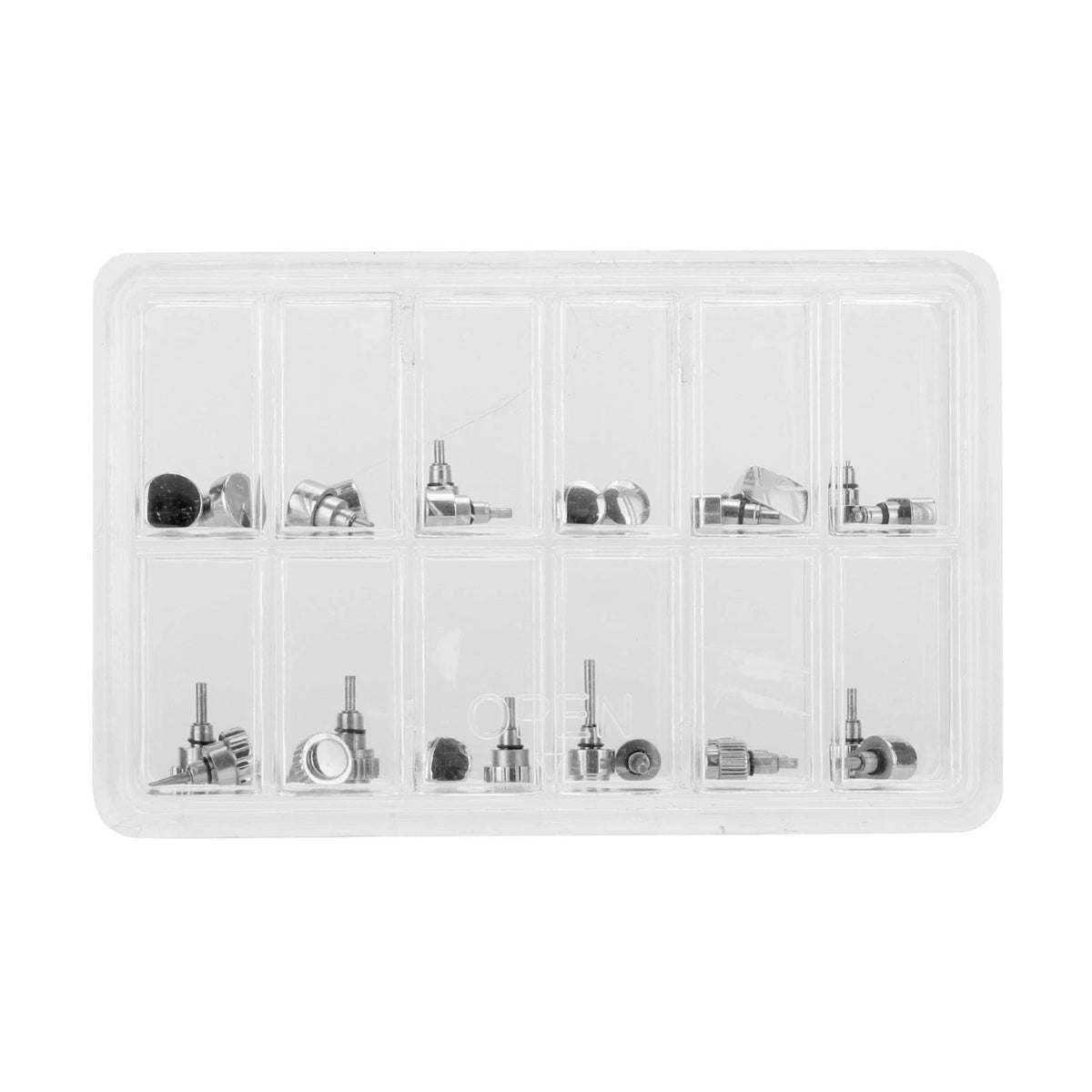 24Pcs Replacement Stainless Steel Watch Push Press Button Assortment Watchmaker