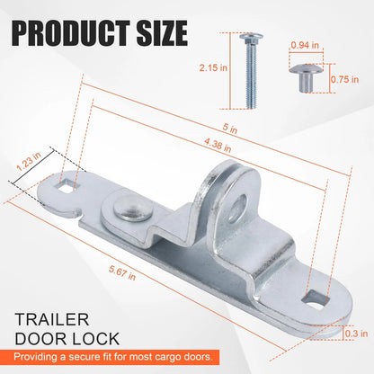 GDW Cargo Trailer Door Latch Hasp Keeper for Ramp Padlock Race Bar Lock...