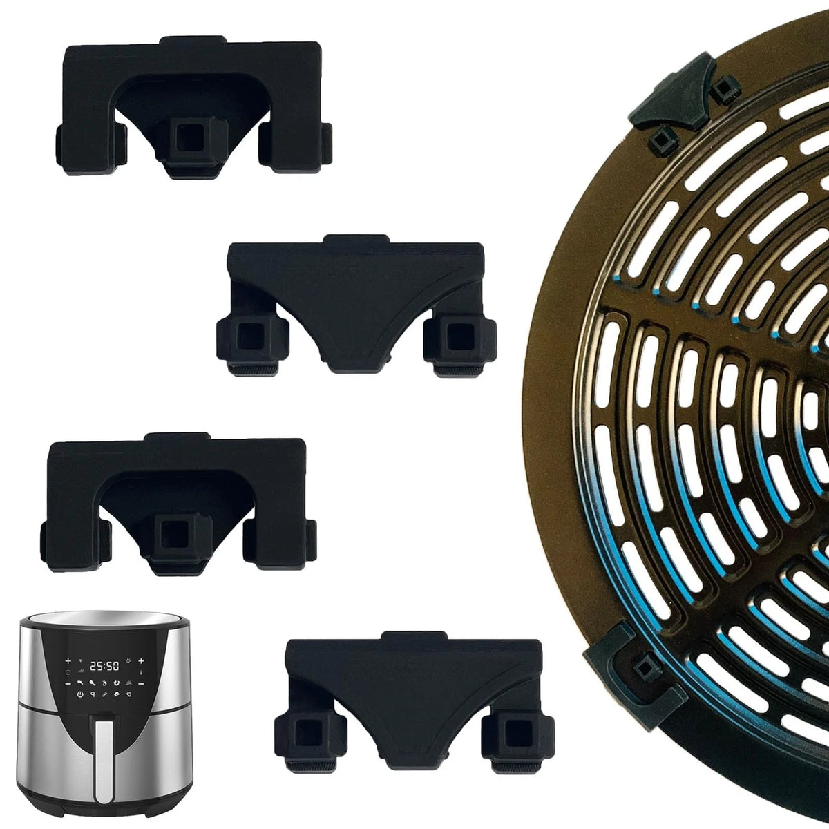 HEISENLIN Air Fryer Silicone Rubber Bumpers for For Bella/Instant, Black