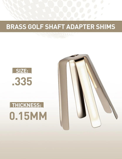 Hateenru 12PCS 6 Legs Universal Golf Shaft Adapter Shims, Brass Small, Gold
