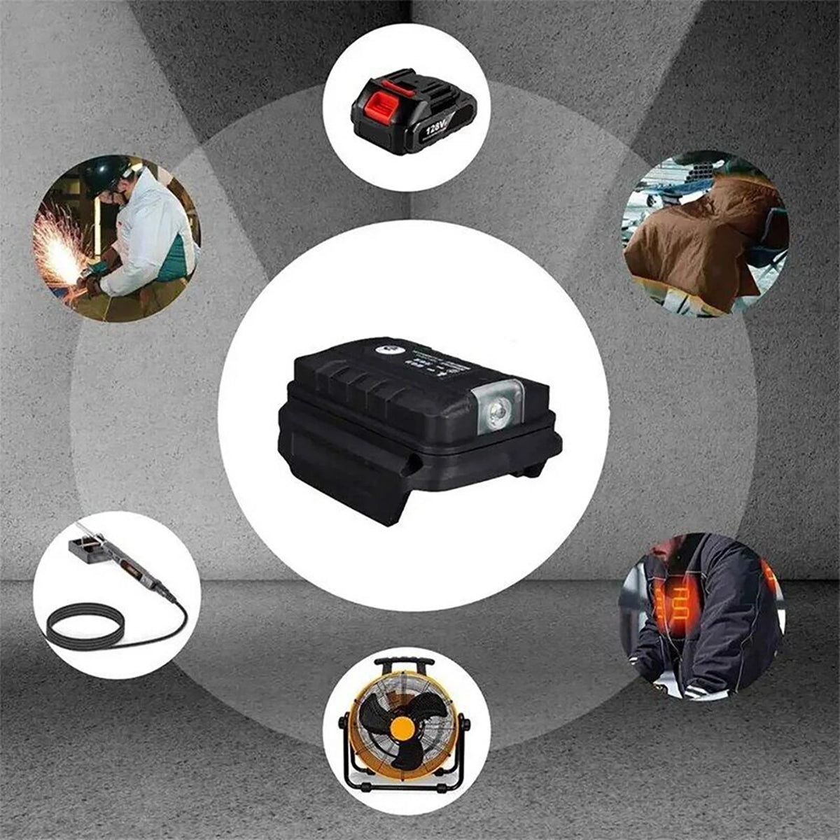 2 USB Adapter LED Work Light For Makita 18V Li-ion Battery BL1830 BL1430/1850