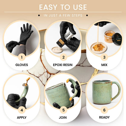 KIVANU Authentic Kintsugi Repair Kit Multicolor (Gold, Silver, Phoenix Green)