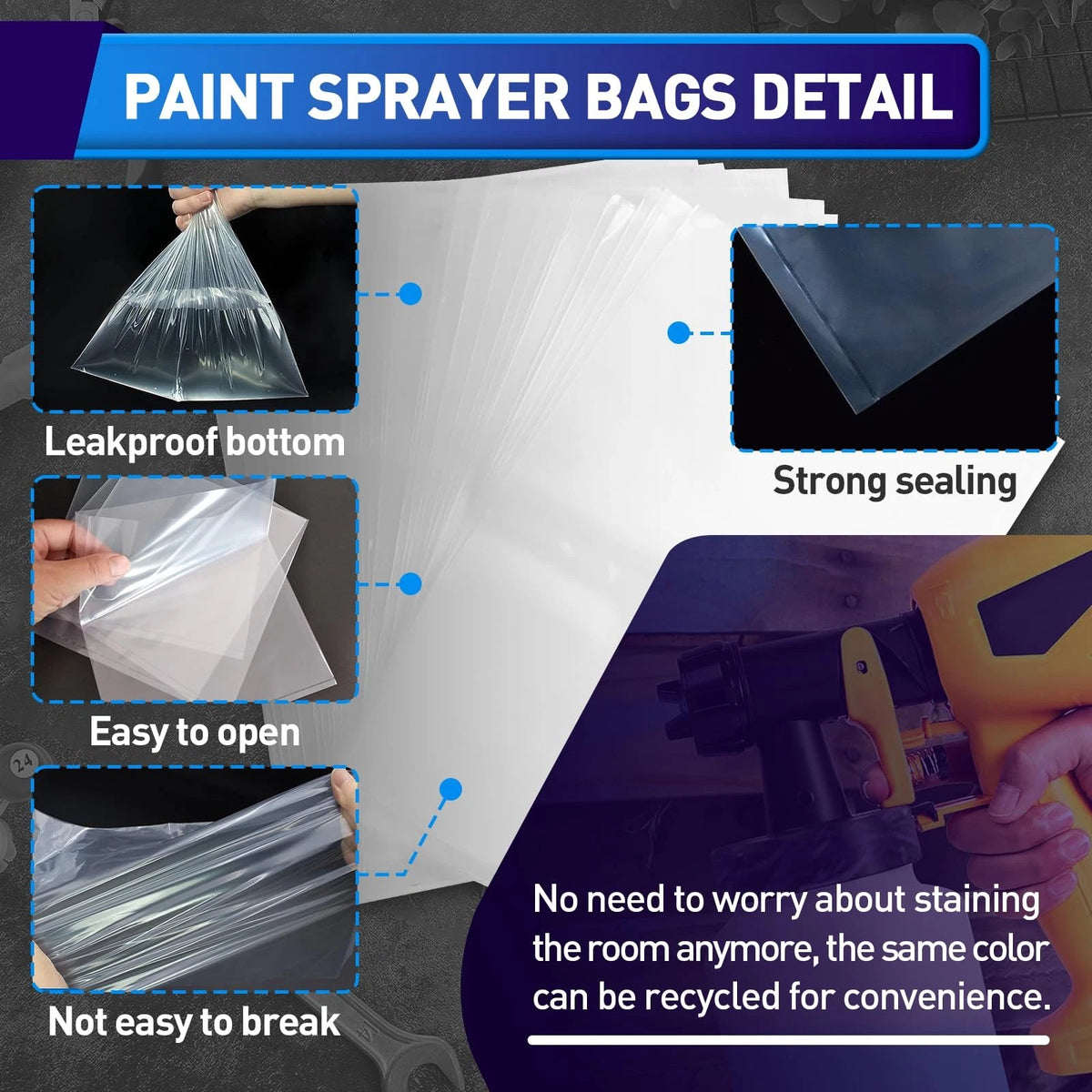 Wagner Paint Sprayer Parts - 100 Pieces 7.8'' X 11.8'', transparent