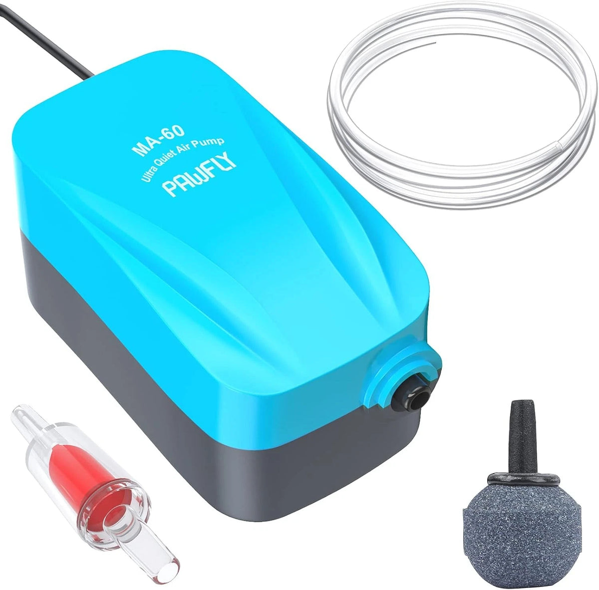 Pawfly Aquarium 15-40 GPH Compact Air Pump Quiet Oxygen 3-20 Gallon, Blue