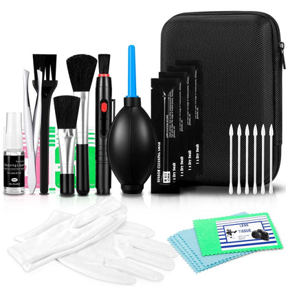 Camera Lens Cleaning Kit - Mirrorless and DSLR Kit, Black