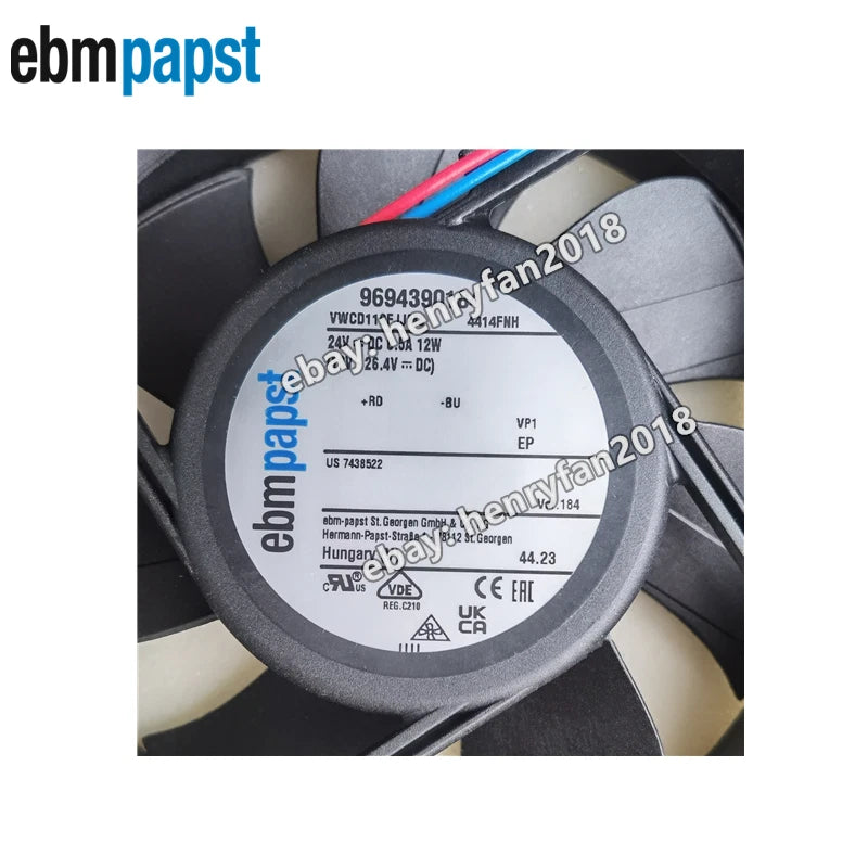 Ebmpapst 4414FNH Axial Fan 24VDC 500mA 12W 5400RPM 120*120*25mm Cooling Fan