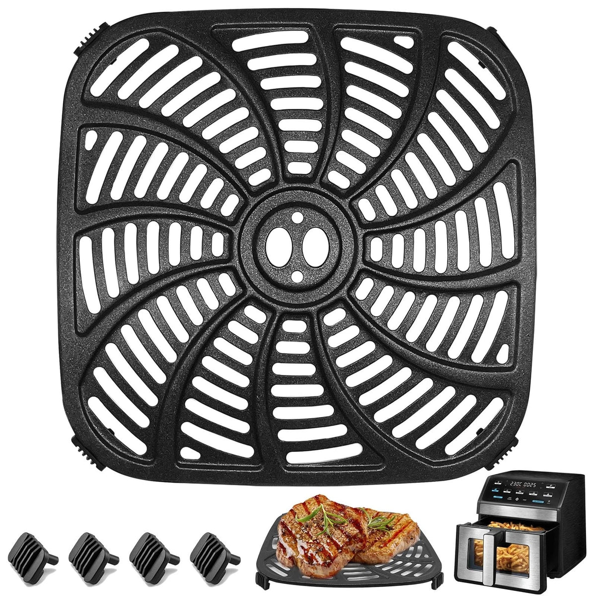 GXCSY Air Fryer Accessories for Gourmia GAF858 GAF823, 9.6''*9.6'', Silver