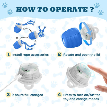 HVUATQ Interactive Dog Toys - 2026 Upgraded Motion Activated Balls for Blue
