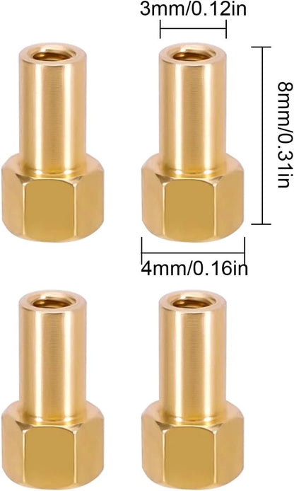INJORA RC Brass Extended Hex Wheel Hubs for 1/24 Crawler Car Axial AX24...