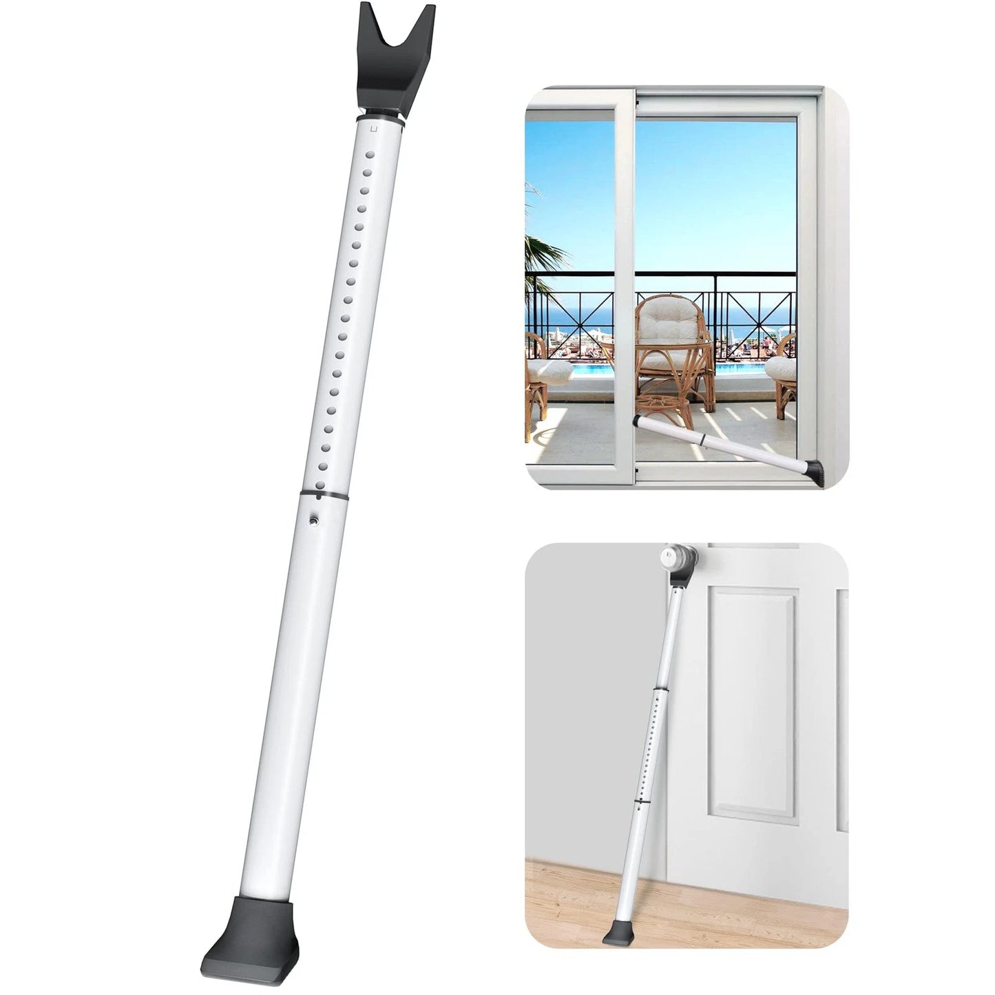 AceMining Upgraded Door Security Bar & Sliding Patio Bar, Heavy 1 Pack, White