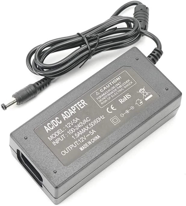 12V 5A Power Supply Adapter, AC100-240V to DC12V Converter Transformer