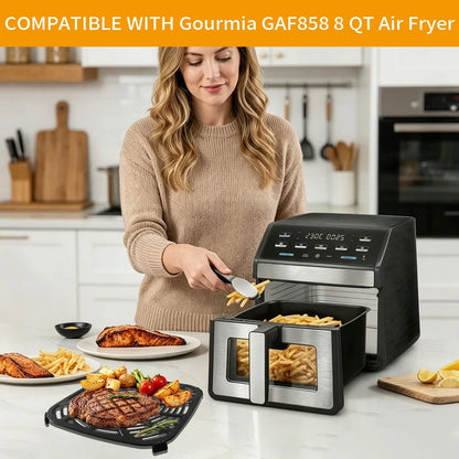 GXCSY Air Fryer Accessories for Gourmia GAF858 GAF823, 9.6''*9.6'', Silver