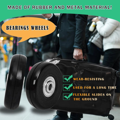 Luggage Replacement Wheels Set 8Pcs 1.97"x0.55"（50mm x 14mm） Rubber Black