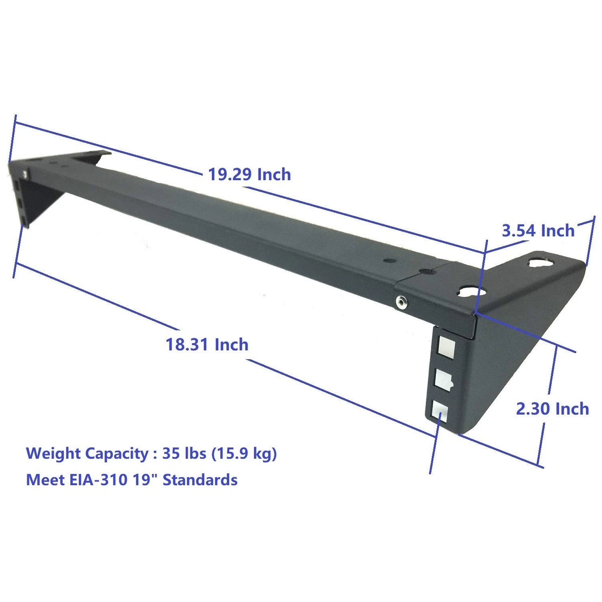 Jingchengmei 1U Steel Vertical Wall Mount Rack and Horizontal Under 1u, Black