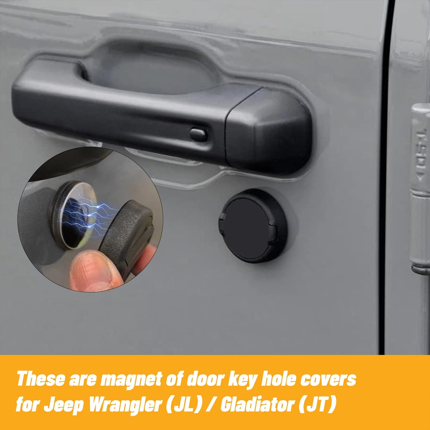 For Jeep Wrangler (JL) / Gladiator (JT) 2018-2024 Car Door Keyhole Cover