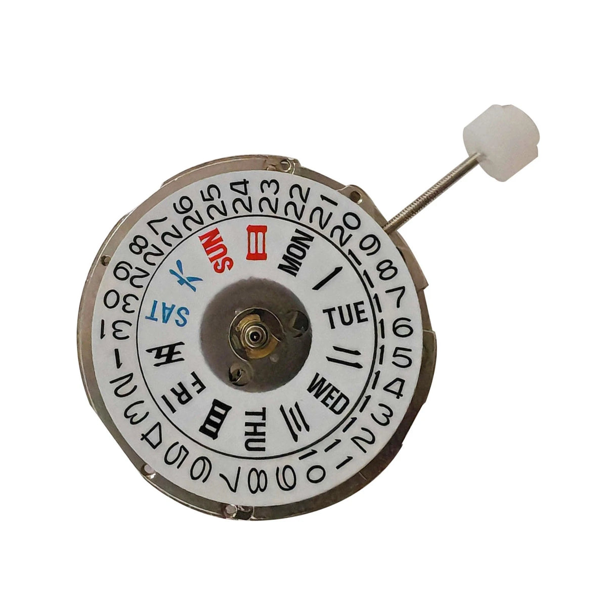 Automatic Mechanical Movement Day Date Crown at 3 For NH36 27.4mm Diameter