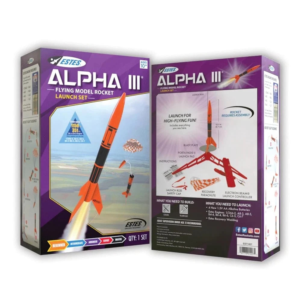 Estes 1427 Alpha III 12.3 inches x 0.98 x inches, Black,orange