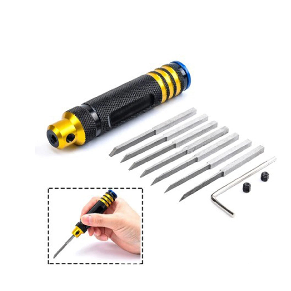 Metal Scriber Handle With Blade Resin Carved RC Hobby Cutting Tool For Gundam