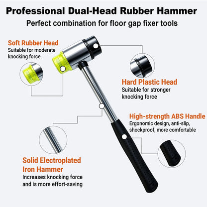 Floor Gap Fixer Tool Kit with Rubber Mallet for Laminate,Vinyl Plank, Orange