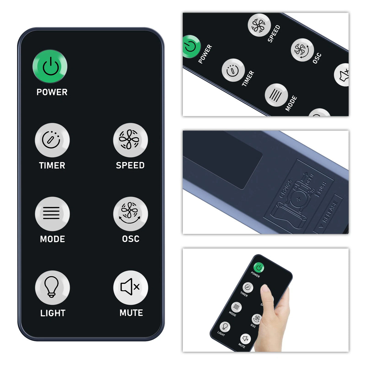 Remote Control For HOLMES 42" Digital Tower Fan 5 Speeds, 4 Modes 32510354