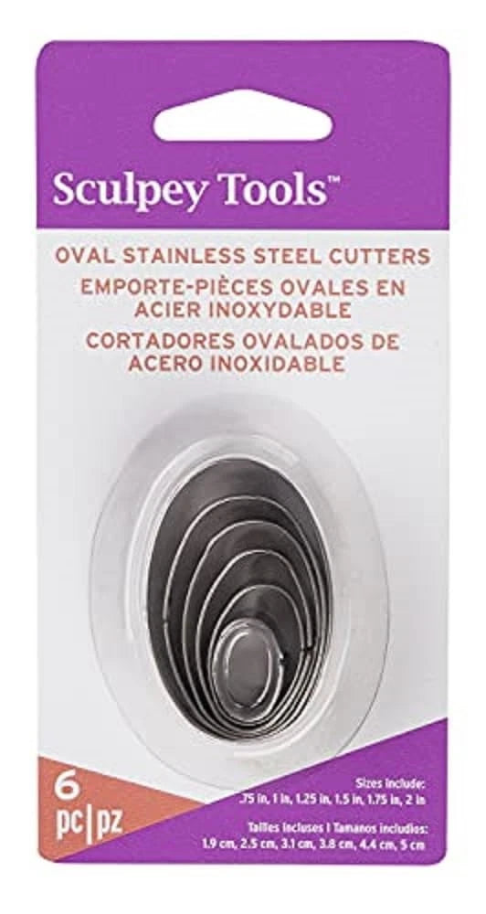 Sculpey Tools Stainless Steel 6 piece Oval Cutter Set One Size,