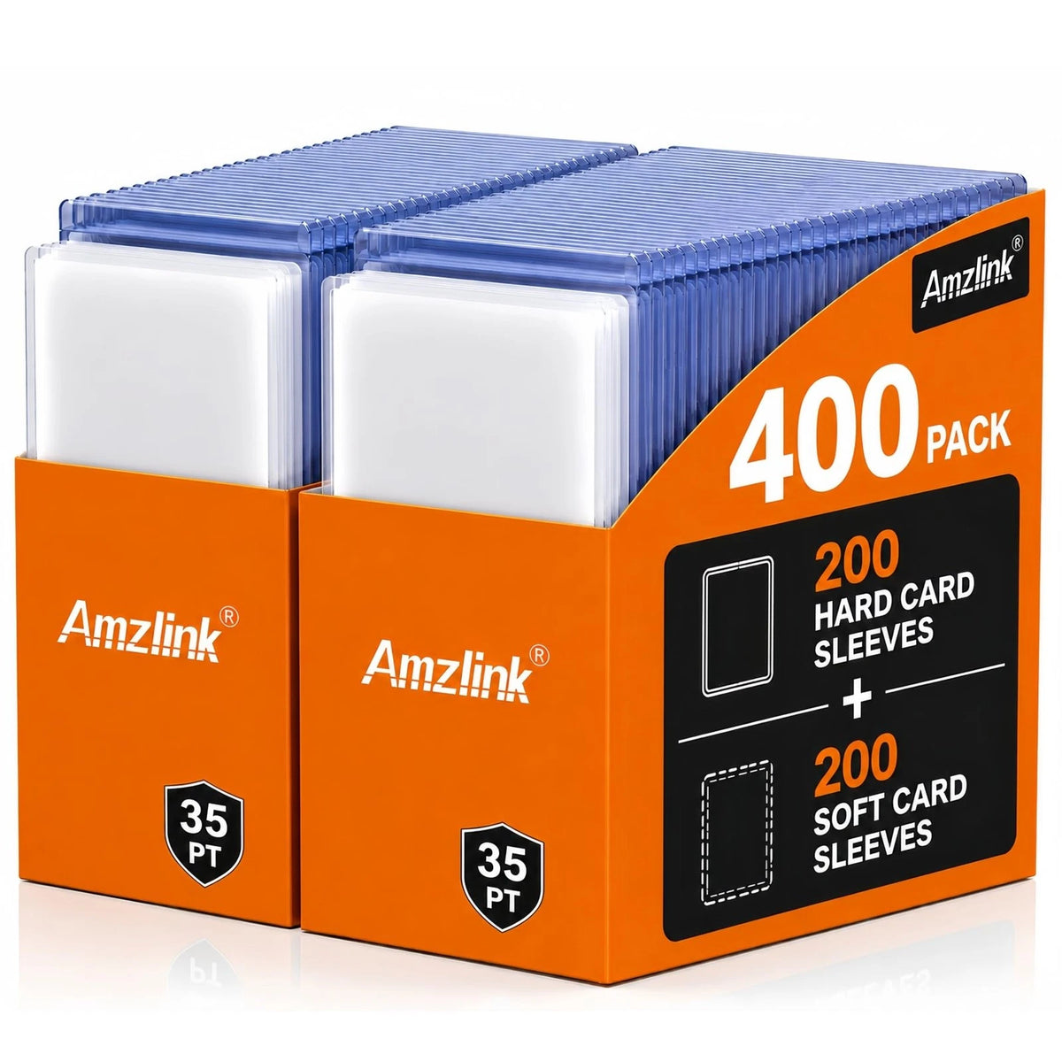 Amzlink® 400 Card Sleeves Toploads for Cards, 3" x 4" 3in*4in, Blue + White