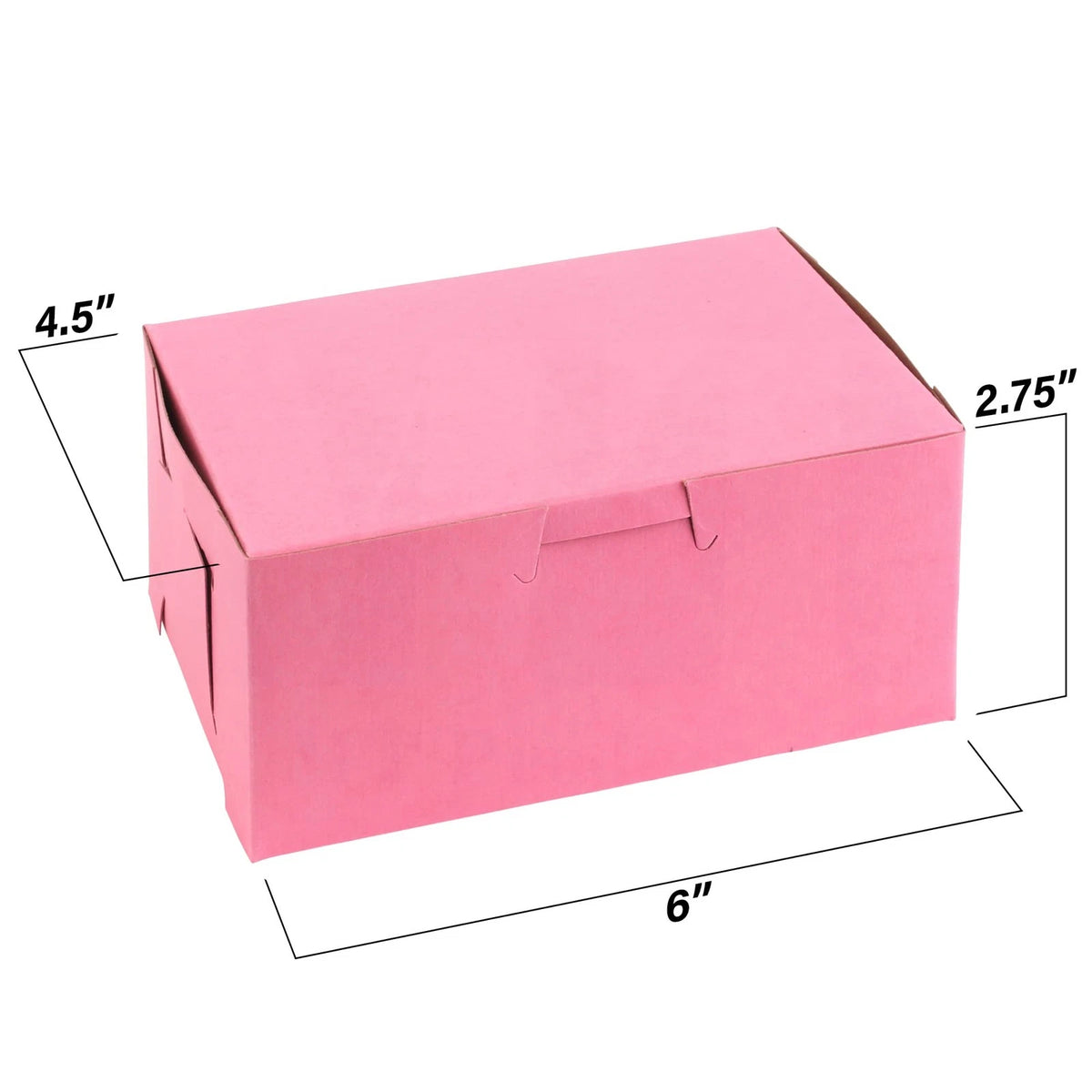 MT Products Pink Cookie Boxes 6" x 4 1/2" x 2 3/4" - Elegant 6 X 4 X 2,