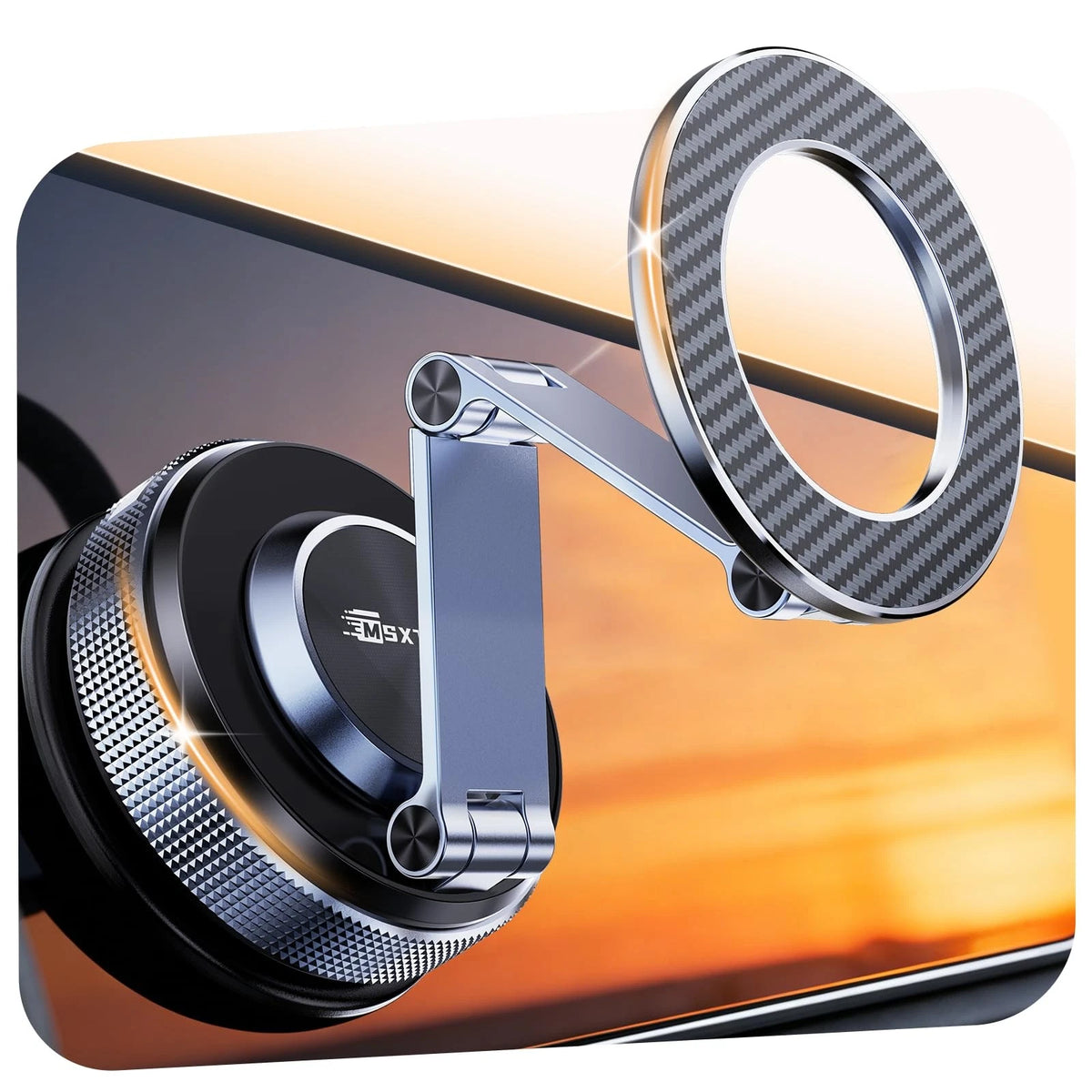 MSXTTLY Magnetic Car Phone Holder 360° Adjustable Tesla Space Gray