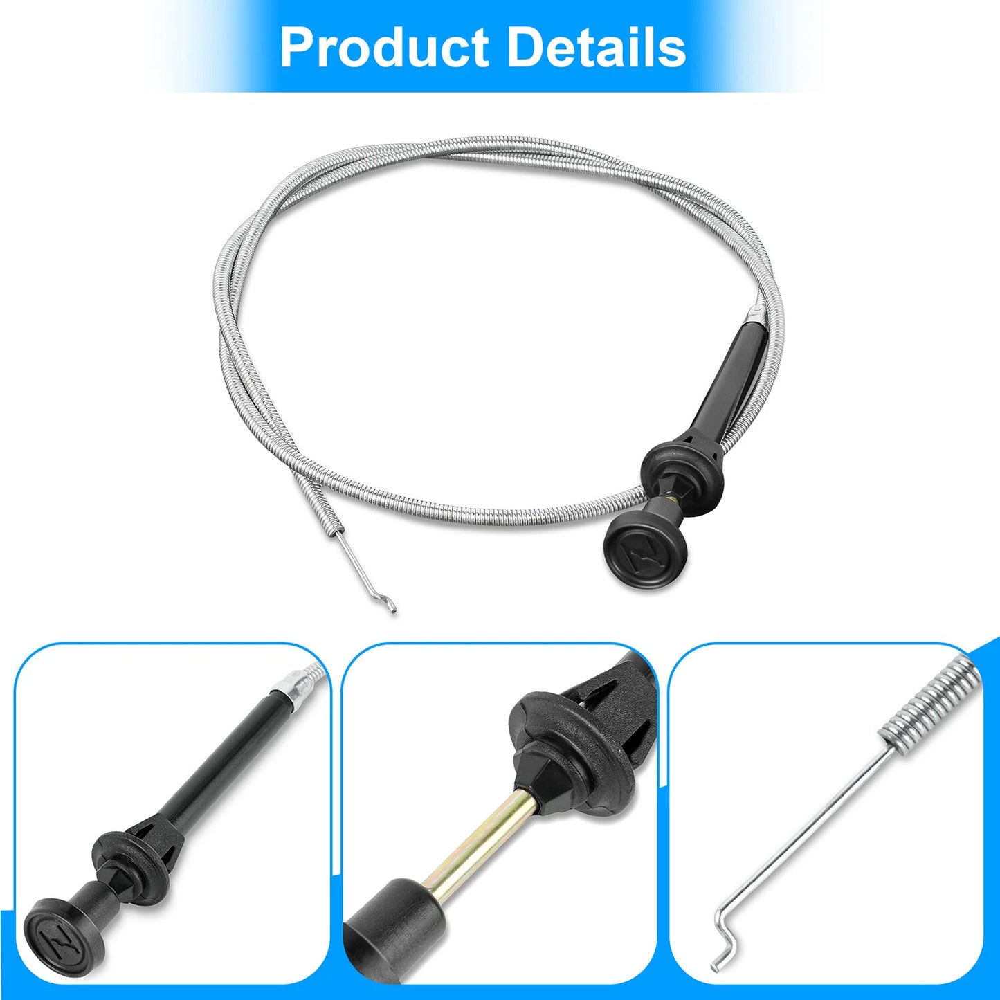 203993 Control Choke Cable Assembly, Push/Pull, Snap-In，With 1-3/4 Inch extensio