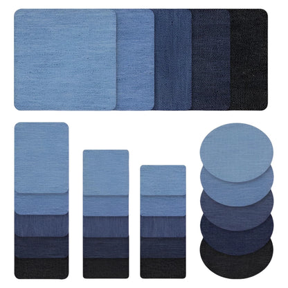 Iron on Jean Patches for Clothes,25PCS Denim Repair Blue&Black